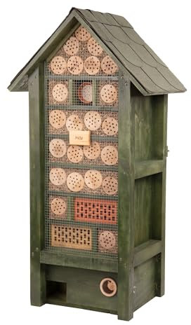 Insektenhotel & Igelhaus - Wetterfest - Arche Noah – riesiger, beidseitig offener Nistkasten MKW Nr. 2 - Insektenhaus aus massivem Laub- und Nadelholz - für Wildbienen, Marienkäfer & Schmetterlinge