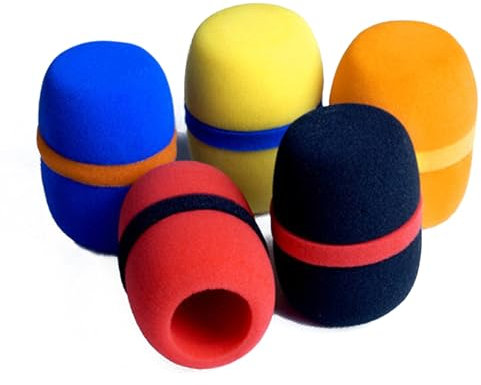 Lot de 5 housses de microphone professionnelles épaisses en mousse pour micro, bonnets, bonnets, bonnets, bonnets, protection contre le pare-brise