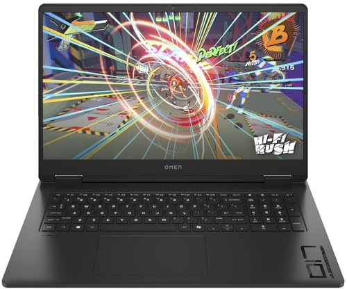 HP OMEN 17.3 Gaming Laptop 17-db0004na (AMD Ryzen 9 8945HS Processor | 32GB DDR5 RAM | 1TB NVMe SSD | NVIDIA GeForce RTX 4060 Graphics | Quad HD 240Hz Screen | Win 11 Home) - Shadow Black