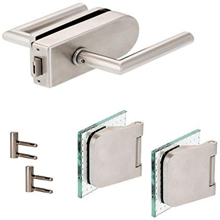 Glastürbeschlag D Set UV | V2A Edelstahl matt | inkl. Officebändern + RT | metallische Innenmechanik | New Orleans