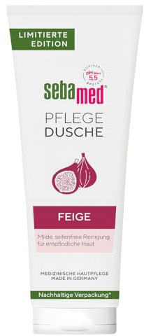 Sebamed Doccia con Fico 250 ml Gel doccia per uomini e donne, pulizia delicata senza sapone per pelli sensibili, senza microplastica
