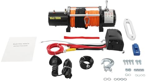 Treuil électrique 12 V, 10 000 LBS Treuil moteur Câble en nylon pour ATV, UTV, SUV, pickup, véhicule tout-terrain