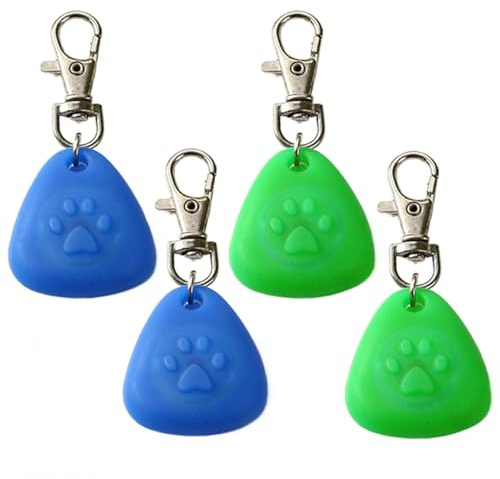 Calenxy 4 Stück LED Leuchtanhänger für Hunde, Silikon Sicherheitslicht Hundelicht, Blinklicht für Hundehalsband, Hund Clip On Scheinwerfer Blinker Kinder Schulranzen, Haustier Katzen, Jogger