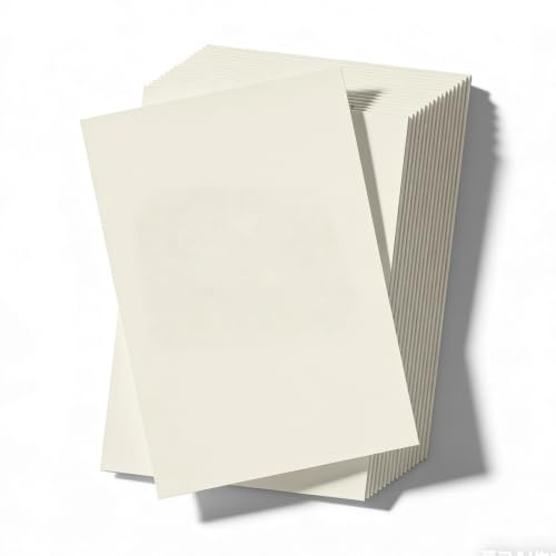ALULU 50 Blatt A4 Tonpapier 250 g/m² naturweiß | dicker Bastelkarton, ideal für Scrapbooking, Karten, Einladungen & Malen