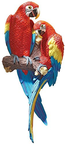 Design Toscano Sculpture murale Aras Macao tropicaux