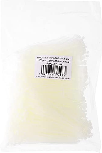 InLine 24194 Lot de 1000 Colliers de Serrage 100 x 2,5 mm Blanc