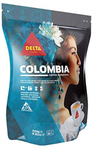 Delta Ground Roasted Coffee from COLOMBIA for Espresso Machine or Bag 250g