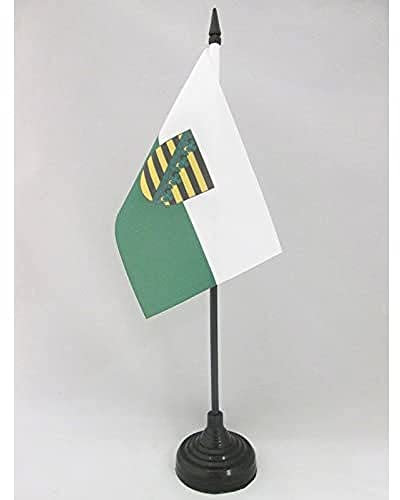 AZ FLAG - Tischflagge Sachsen - 15x10 cm - Sachsen Tischfahne 10 x 15 Cm - Flaggen