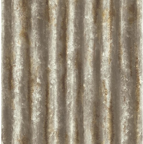 A-Street Prints 2701-22334 Rust Corrugated Metal Wallpaper, Rut