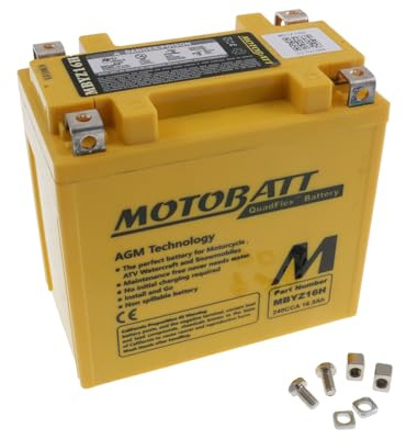MOTOBATT Batterie 12 V 16,5 Ah (MBYZ16H) [wartungsfrei & versiegelt] kompatibel für HD 883 R Sportster Roadster XL2 2010-2015