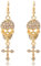 Gold Earrings Cool Gothic Punk Style Skull Cross Shaped With Diamond Long Dangle Earrings for Women