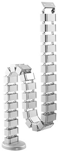 Allcam 1.3m Cable Slinky/Spine for Height-adjustable Standing Desks, Under-desk cable management tidy kit - Silver