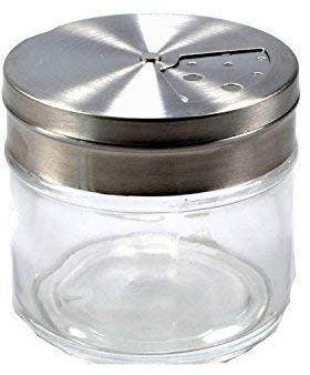 G&M 6er Pack Gewürzstreuer, Glas mit Edelstahldeckel, 3 Verschiedene Spenderöffnungen, 6,2cm Durchmesser 5,7cm Höhe