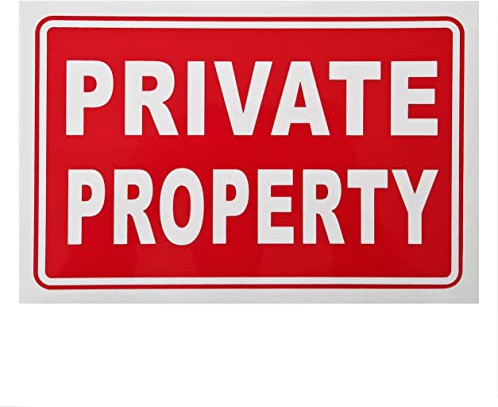 Private Property Sign Red High Contrast Keep Out Warning Safety Door Notice