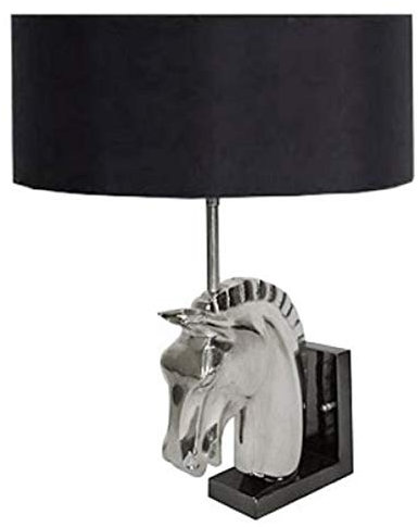 Casa Padrino Designer Wandleuchte Pferdekopf Silber/Schwarz 18 x 8 x H. 40 cm - Luxus Möbel