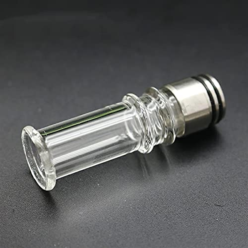LITAO-EC, Edelstahl-e-Zigarette Mundstück 810 Tropfspitze Mit Langem | Geradem Glasrohr Für 810-Gewinde-Zerstäuber , Frei von Tabak und Nikotin ( Farbe : Siliver and Clear )
