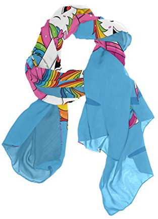 MNSRUU Schal mit Einhorn-Motiv, lang, für Mädchen