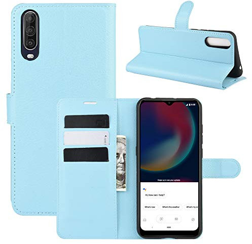 Fertuo Hülle für Wiko View 4 / View 4 Lite, Handyhülle Leder Flip Case Tasche mit Standfunktion, Kartenfach, Magnetschnalle, Silikon Bumper Schutzhülle Cover für Wiko View 4, Blau