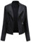 Yynuda, Giacca da motociclista da donna in ecopelle, elegante, con cerniera, classica, corta, Nero , M