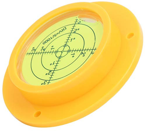 LNEE Wasserwaage, 90x17mm Runde, Oberflächen-Neigungsmesser mit Skala, Geeignet für Waagen, Elektronische Waagen, Kameraplattformen - Gelb