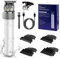 Hatteker Haarschneidemaschine Profi Bartschneider Barttrimmer Haartrimmer Präzisionstrimmer Barber Haarschneider T-Blade Trimmer Wasserdichter USB-Wiederaufladbar(Silber)