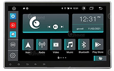 Autoradio universale 10.1 1 din Android GPS Bluetooth WiFi Dab USB Full HD Touchscreen Display 10 processore 8core e comandi vocali