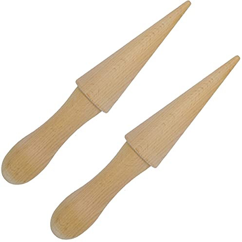 Zasvec Waffelhorn Holz 2 Stück Roller Waffelkegel Pflanzholz Waffeltüten Cone Roller EIS Waffelkegel Roller Eisform Gebäck Eiscreme Waffelkegel Rollen Roller Gebäck Werkzeug DIY Werkzeuge