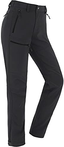 Vzteek Damen-Wanderhose-Thermohose-Skihose-Schneehose-Softshellhose-Wasserdicht Winter Warm Gefüttert Arbeitshosen Regenhose Trekkinghose Outdoor Hosen für Damen Cargohose (Dunkelgrau,XL)