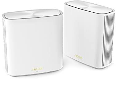 ASUS ZenWiFi WiFi, sistema WiFi 6 de doble banda para todo el hogar, XD6, color blanco, paquete de 2, cobertura de hasta 5.400 pies cuadrados y 4+ habitaciones, 5400 Mbps, AiMesh, seguridad gratuita