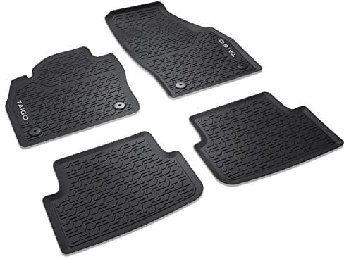 Volkswagen 2G706150082V Gummi Fußmatten Premium Allwettermatten 4X Gummimatten, schwarz, mit Taigo Schriftzug