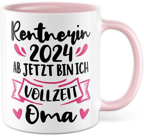 Tasse Rente 2025 Oma, Rentnerin Geschenke Frau lustig, Kaffeetasse Renteneintritt Ruhestand Geschenkidee Kleinigkeit Pensionierung Großmutter Kaffee-Becher