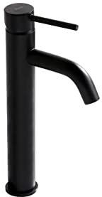 VBChome Waschbecken Hoch Armatur Schwarz Bad Wasserhahn Waschtisch Badarmatur Waschbeckenamatur Waschtischmischer Waschtischarmatur Modern Elegant Hohe Qualität