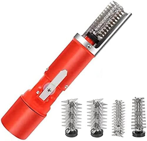 Electric Fish Scale Machine Fish Scale Remover With 4 Kinds Of Cutter Heads And 16.8V Waterproof Rechargeable Battery,Red,GQYYS