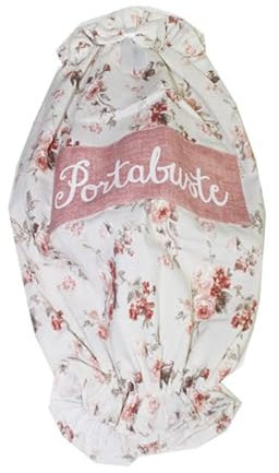 Russo Tessuti Porta Sacchetti Porta Buste Dispenser Roselline Organizer Cucina Accessorio Roses-Cipria