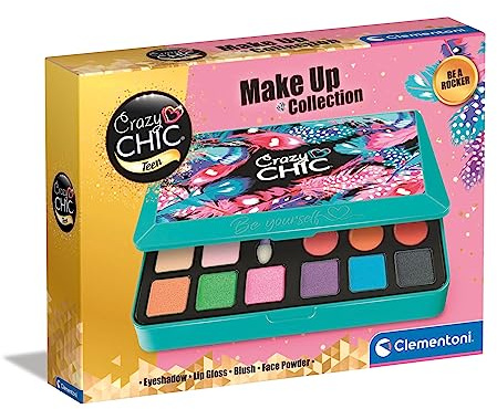 Clementoni Crazy Chic Be Yourself Collection - Be a Rocker - Schminke für Mädchen ab 10 Jahren - Schminkset mit Lidschatten, Lipgloss & Applikatoren 18749