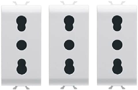 ECI ELETTROFORNITURE 3PZ Gewiss GW10203 - Presa standard italiano bivalente 1M 250V 2P+T 16A bianco - serie Chorus