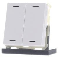 EIB, KNX, Push Button Lite 63 2-fach, RGBW, Neutral, Studioweiß Hochglanzfinish