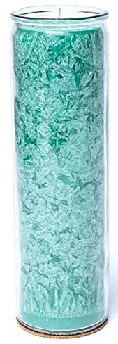 Asmondia Kerze im großen Glas - grün - ohne Duft - grüne Glaskerze - Höhe ca. 20,5 cm