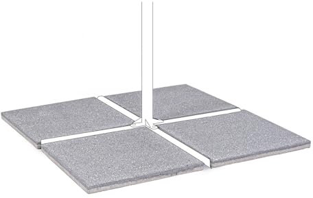Decor Space Base in Cemento 20 kg per ombrellone da Giardino, marmetta Quadrata in Ghiaia 50 x 50 cm (Cemento Mix Grigio)