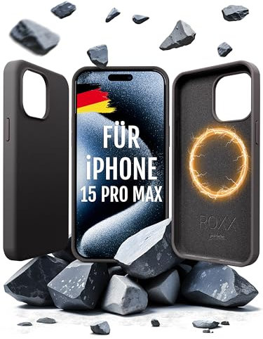 Roxx Silikon Hülle | Wie das Original | Für iPhone 15 Pro Max | Für MagSafe | Testsieger | Hardcase | Innenschutz | Displayschutz | Kameraschutz