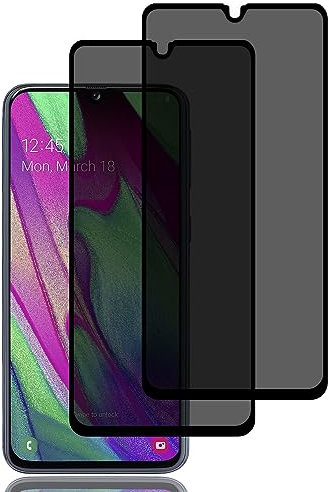 Sichtschutz Schutzfolie für Samsung Galaxy A40 [2 Stück], Privacy Schutzfolie, Privacy Schutzglas, 9H Härte, Kratzfest, Anti-Fingerprint, Blasenfrei, Anti Spy Displayschutzfoli für Samsung Galaxy A40
