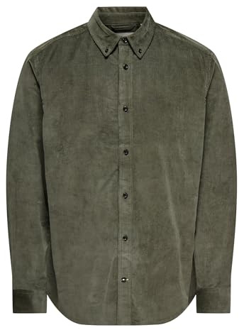 Only & Sons Herren Onsmichael 18w Reg Cord Stretch Ls Shirt Langarmhemd (1er Pack)