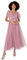 Anaya with Love Damen Women's Ladies Midaxi Dress V-Neck Short Flutter Sleeve Ribbon A-line Tulle for Bridesmaid Wedding Guest Prom Ball Gown Kleid, Bridal Rose,