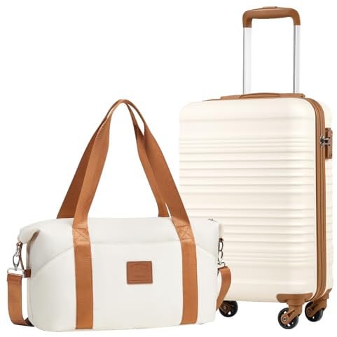 COOLIFE Handgepäck Koffer 55x35x20cm und Kabinentasche 20L(40x25x20cm) Set, Koffer Set passend für Ryanair, Reisekoffer ABS Hartschale kabinenkoffer mit 4 Rollen und praktischem TSA Schloss