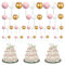 Boules de Décoration de Gâteau, 60 Pcs Boule de Décoration de Gâteau, Boules de Mousse Cupcake Topper, pour la Décoration d'anniversaire de Mariage Besoin,Boule de Mousse Gâteau pics(Rose)