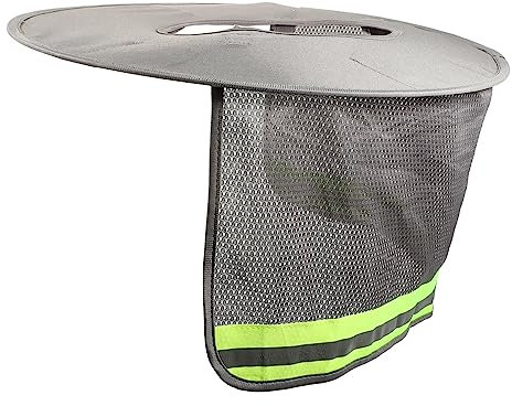 Yardenfun Visiera Per Elmetto Con Larga Parasole Per Elmetto Accessorio Per Elmetto Con Protezione Per Il Collo Visiera A Strisce Riflettenti Per Lavoratori All'aperto