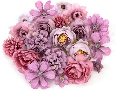 Kunstblumen Blumenköpfe Künstliche Blumen Mini Blütenköpfe für Hochzeit Home Basteln Scrapbooking Deko (Violett)