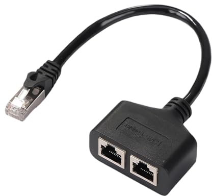 RJ45 Ethernet Splitter, Adaptador de red divisor de cable Ethernet RJ45 Duplicador RJ45 Cable Adaptador 1 a 2 para Cambiar de Red Entre Dos computadoras Conector LAN para Cat 5, Cat 5e, Cat 6, Cat 7