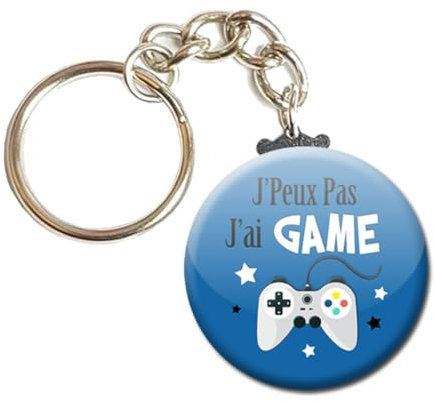 J'peux pas j'ai Game Porte Clés Chaînette 3,8 centimètres Idée Cadeau Accessoire Fête Noel Anniversaire Remerciement Humour Jeux Vidéo