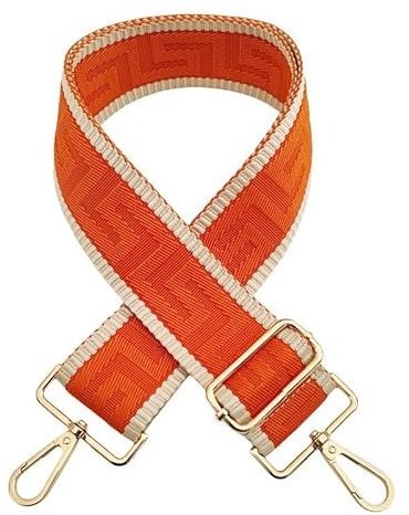 SYSUII 5cm Breiter Schultergurt längenverstellbarer Tragegurt 72-130CM Tragegurt Schulterriemen mit Karabiner für Tragetaschen Handtasche Taschengurte zum Wechseln für Canvas Tasche -Orange